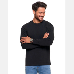 Longsleeve koszulka męska bawełniana z długim rękawem CZARNA MORAJ